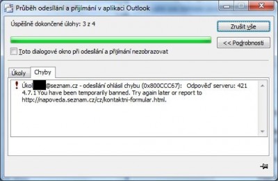 Screen ( pod černým rámečkem je začátek emailu)