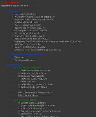 Ve vybraném tématu si vyberte hledaný článek (kliknutím na název článku bude článek otevřen)