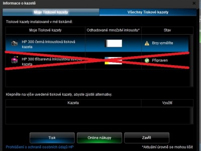 Je tam jenom stav černé, ale barevné nic.