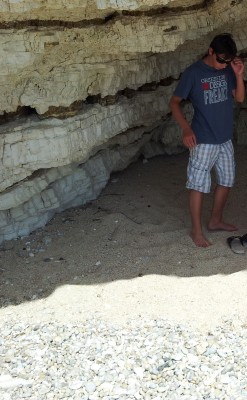 Oblázková pláž na Garganu