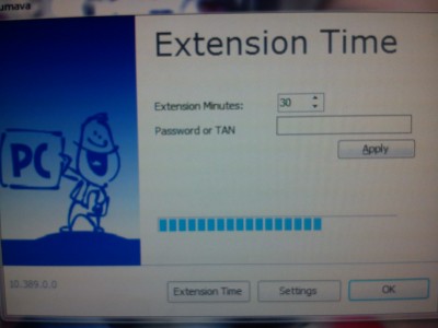 Toto je když zmáčknu &quot;Extension Time&quot;