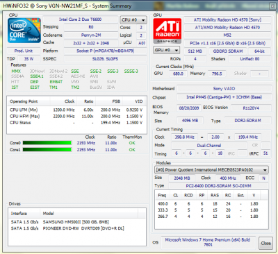 Náhled programu HWiNFO
