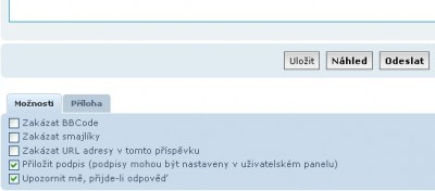 Panel možnosti odpovědi - pro zvětšení klikni