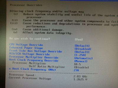 Po změně základního taktu z 266MHz na 270MHz