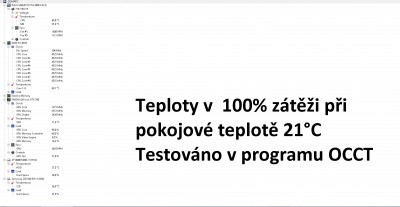 Testováno v programu OCCT po dobu 15 min.