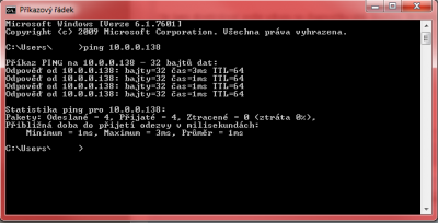 ping na bránu z PC1
