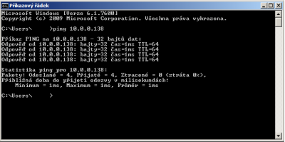 Ping na bránu z PC2