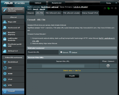 Blokování URL adres