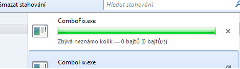 Tohle je ze správce stahování, čekal jsem několik minut a nic se nestalo. Nakonec šel Combofix stáhnout ve chromu. Čím by to mohlo být?