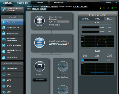 Zatížení CPU a RAM