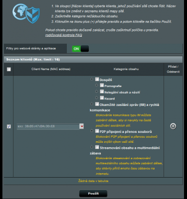 Možnosti rodičovské kontroly