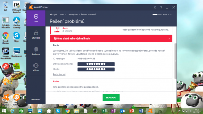 výsledek testu antivirem