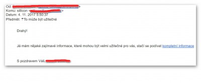 Podezřelý email