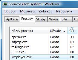 Puštěný WMP, který přehrává hudbu mi zatěžuje CPU 0%.