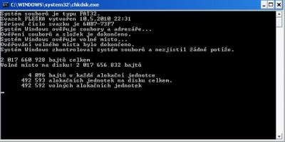 chkdsk h:/r bez chyb